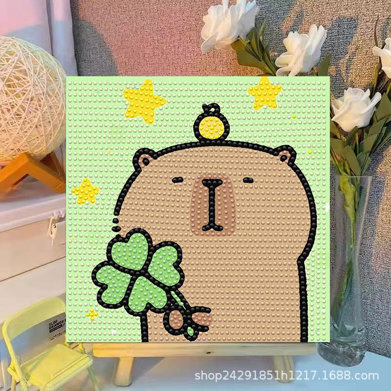 Cartoon Capibala Crystal Diamo - Embroidery Handicraft 评论和价格