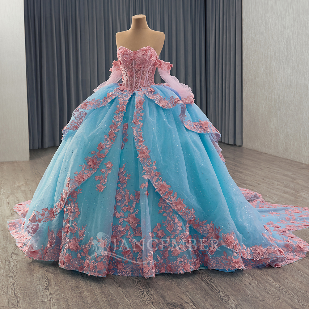 Shinny Bow Quinceanera Dress P - Embroidery Organza 评论和价格