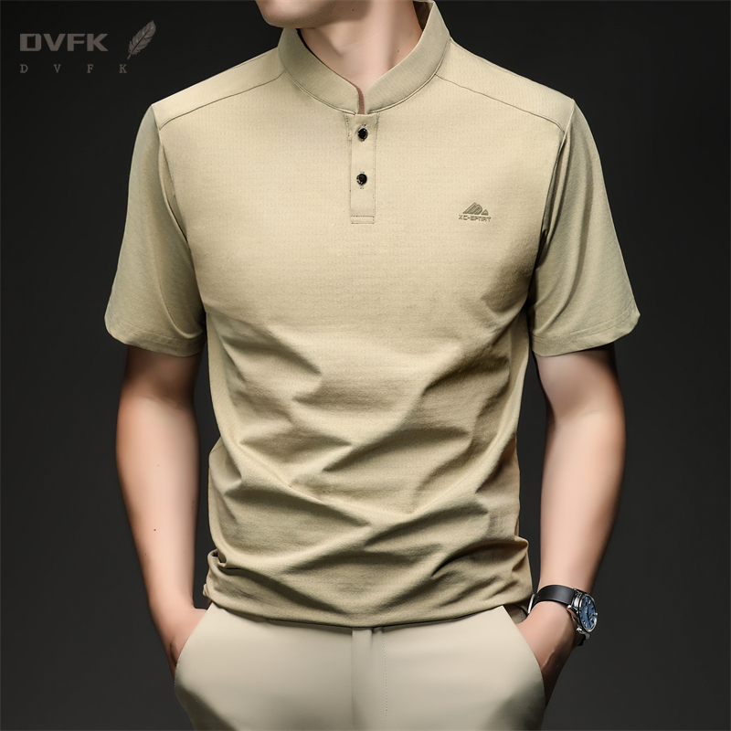Mens Short Sleeve Mandarin Col - Embroidery Men Shirt 评论和价格