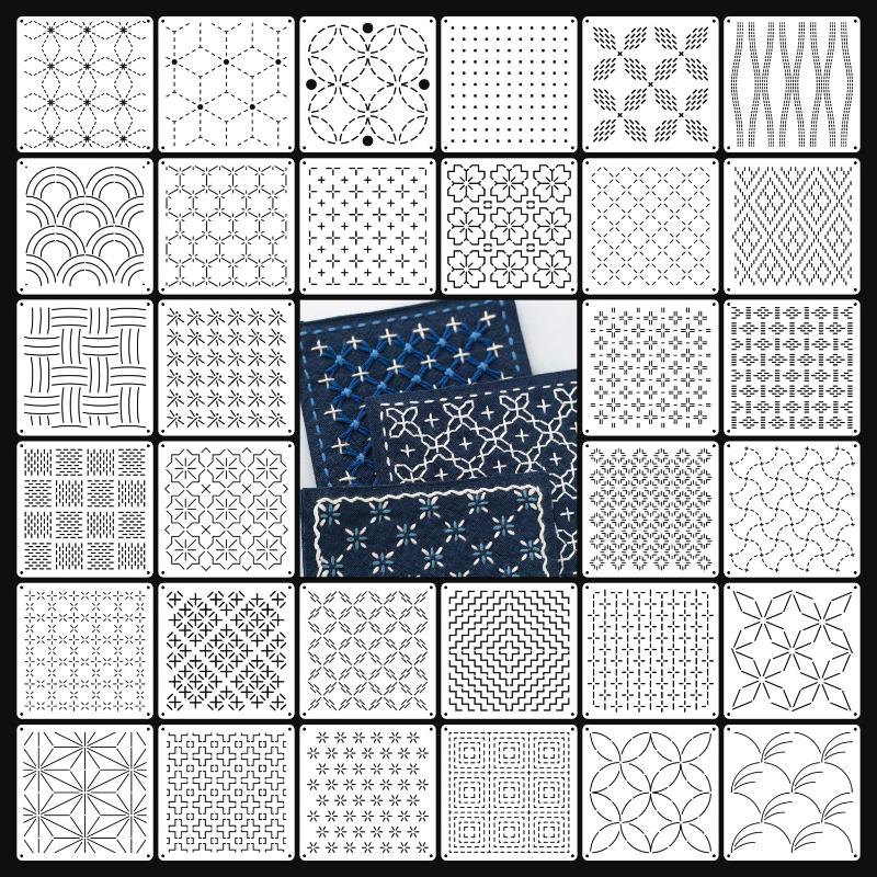9/32Pcs Sashiko Embroidery Tem - Embroidery Handicraft 评论和价格